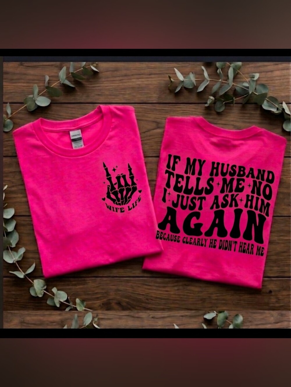 Wife shirt cute retro humor funny married popular wifey life Pink